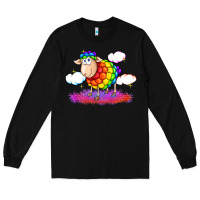 Black rainbow sheep pride Long Sleeve Tee - FaDigitalArtStudio
