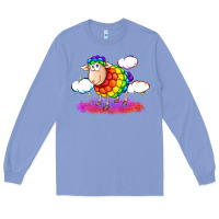 Colony Blue rainbow sheep pride Long Sleeve Tee - FaDigitalArtStudio