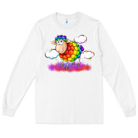 White rainbow sheep pride Long Sleeve Tee - FaDigitalArtStudio
