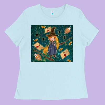 Wizard Boy With Mouse Ladies Tee Designed By Tumblerdesignbyshophia