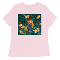 Bubblegum Pink wizard boy with mouse Ladies Tee - TumblerDesignByShophia