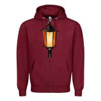 Burgundy street lamp Zipper Hoodie - BarkalooDesign