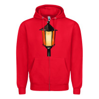 Red street lamp Zipper Hoodie - BarkalooDesign