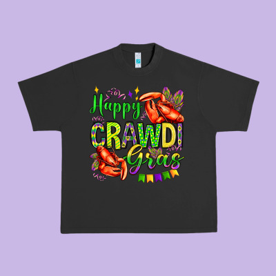 Happy Crawdi Gras Olivia Urban Heavy Tee Designed By Oliviacreatesart