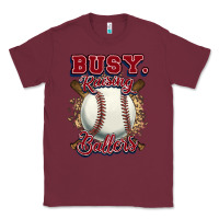 Burgundy Busy raising ballers Classic Tee - HowdyJamesFarm