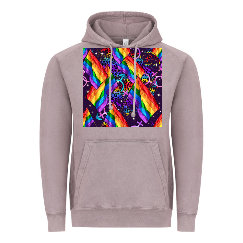 Lgbt Flag Seamless Pattern Vintage Hoodie by FaDigitalArtStudio | Teevron