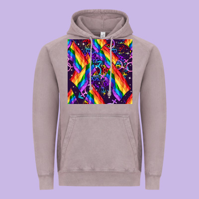 Lgbt Flag Seamless Pattern Vintage Hoodie Designed By Fadigitalartstudio
