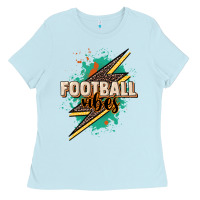 Baby Blue Football Vibes Ladies Tee - HowdyJamesFarm