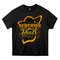 Black remember your roots Heavy Core Tee - NancyCooperArtShop