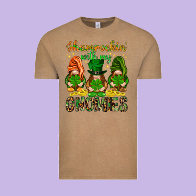Shamrockin' With My Gnomies St. Patricks Day Vintage Tee Designed By Howdyjamesfarm