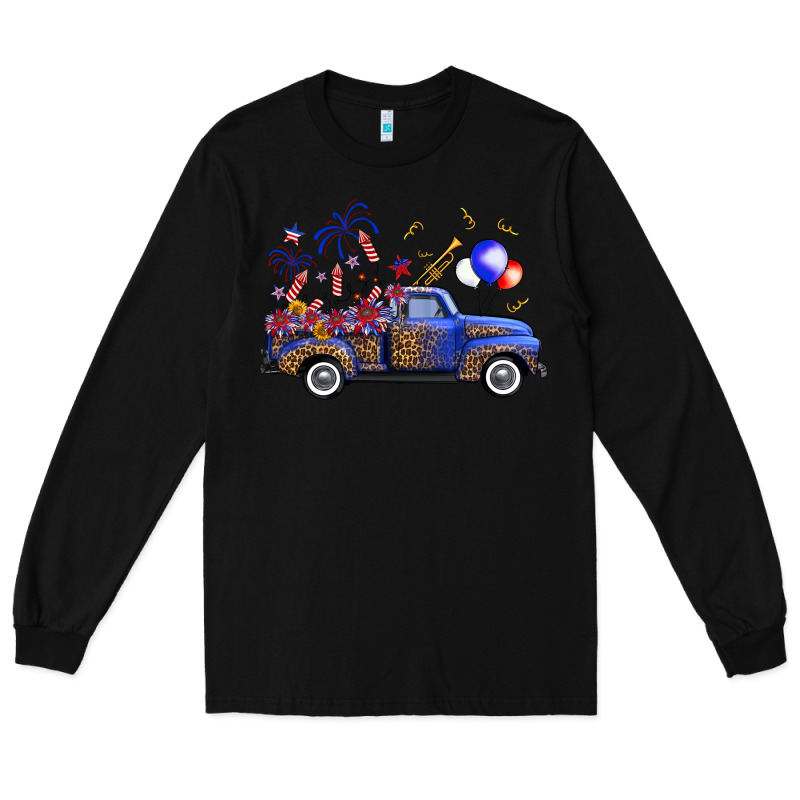 Western Truck Fourth Of July Long Sleeve Tee by FaDigitalArtStudio | Teevron