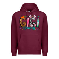 Burgundy gigi bunny Premium Hoodie - CowhideDigitalArt