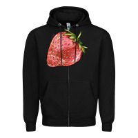 Black strawberry Zipper Hoodie - BarkalooDesign