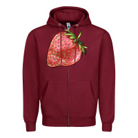 Burgundy strawberry Zipper Hoodie - BarkalooDesign