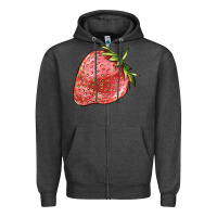 Charcoal Heather strawberry Zipper Hoodie - BarkalooDesign