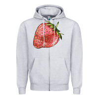 Heather Grey strawberry Zipper Hoodie - BarkalooDesign