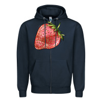 Navy strawberry Zipper Hoodie - BarkalooDesign