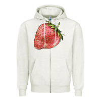 Oatmeal Heather strawberry Zipper Hoodie - BarkalooDesign