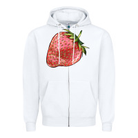 White strawberry Zipper Hoodie - BarkalooDesign
