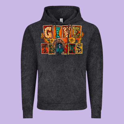 Give Thanks Thanksgiving Vintage Hoodie Designed By Fadigitalartstudio