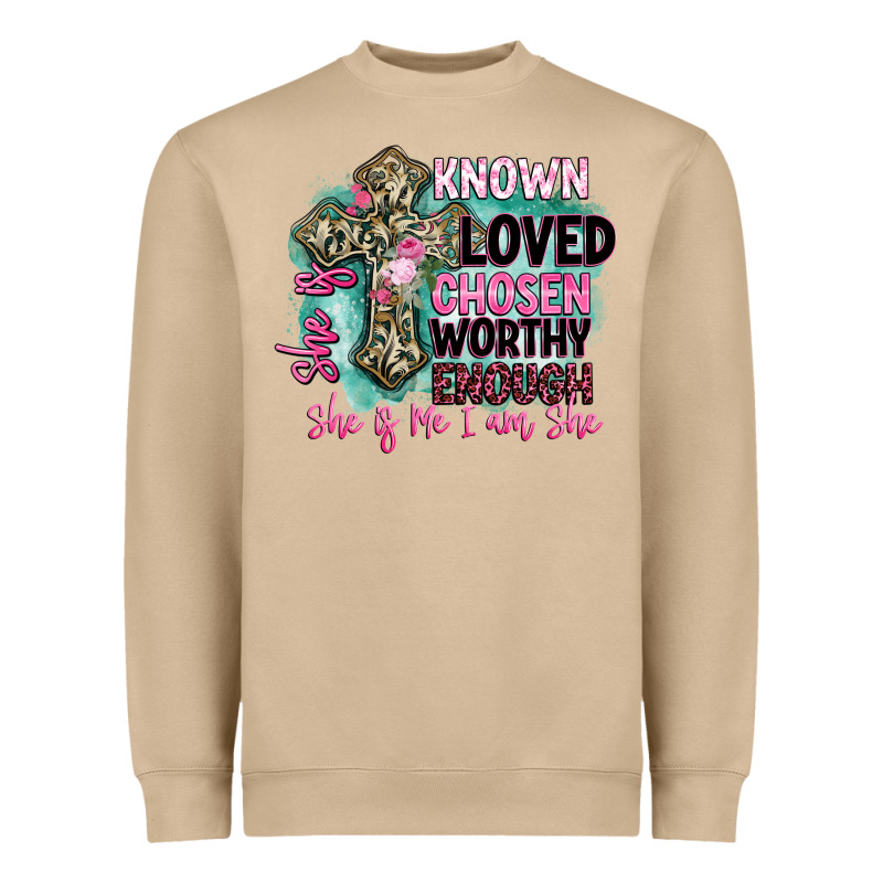 She Is Loved Heavyweight Sweatshirt by BarkalooDesign | Teevron