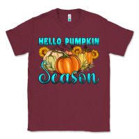 Burgundy hello pumpkin season Classic Tee - Artiststas