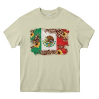 Mossy Mexican Flag with Leopard Heavy Core Tee - texasbilliewilder