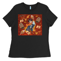Black wizard boy with magic items Ladies Tee - TumblerDesignByShophia