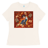 Bone wizard boy with magic items Ladies Tee - TumblerDesignByShophia