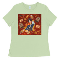 Matcha wizard boy with magic items Ladies Tee - TumblerDesignByShophia