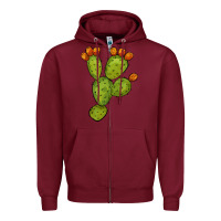 Burgundy cactus Zipper Hoodie - BarkalooDesign