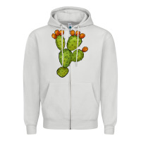 Dove Grey cactus Zipper Hoodie - BarkalooDesign