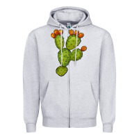 Heather Grey cactus Zipper Hoodie - BarkalooDesign