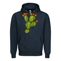 Navy cactus Zipper Hoodie - BarkalooDesign