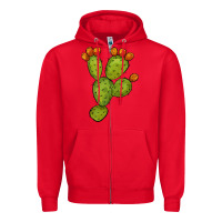 Red cactus Zipper Hoodie - BarkalooDesign