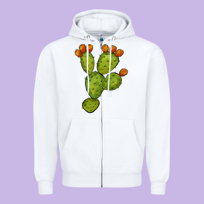 Cactus Zipper Hoodie Designed By Barkaloodesign