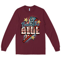 Burgundy Back the blue Long Sleeve Tee - FaDigitalArtStudio