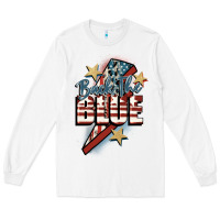 White Back the blue Long Sleeve Tee - FaDigitalArtStudio