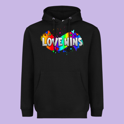 Love Wins Pride Lgbtq Heavyweight Hoodie Designed By Adodesignshop