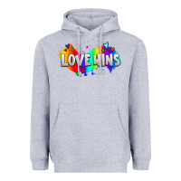 Heather Grey love wins pride lgbtq Heavyweight Hoodie - AdoDesignShop