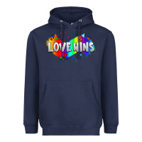 Navy love wins pride lgbtq Heavyweight Hoodie - AdoDesignShop