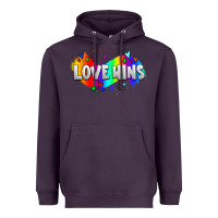 Plum love wins pride lgbtq Heavyweight Hoodie - AdoDesignShop