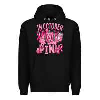 Black in october we wear pink american football Premium Hoodie - RanaPortraitStore