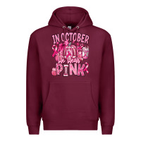 Burgundy in october we wear pink american football Premium Hoodie - RanaPortraitStore