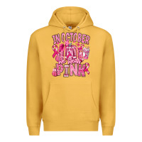 Mustard in october we wear pink american football Premium Hoodie - RanaPortraitStore