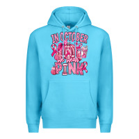 Ocean Blue in october we wear pink american football Premium Hoodie - RanaPortraitStore