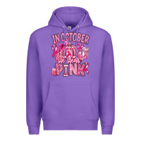 Purple in october we wear pink american football Premium Hoodie - RanaPortraitStore