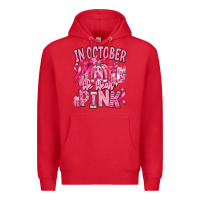 Red in october we wear pink american football Premium Hoodie - RanaPortraitStore