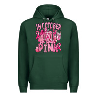 Sports Green in october we wear pink american football Premium Hoodie - RanaPortraitStore
