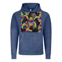 Vintage Denim pride cupcake seamless pattern Vintage Hoodie - FaDigitalArtStudio